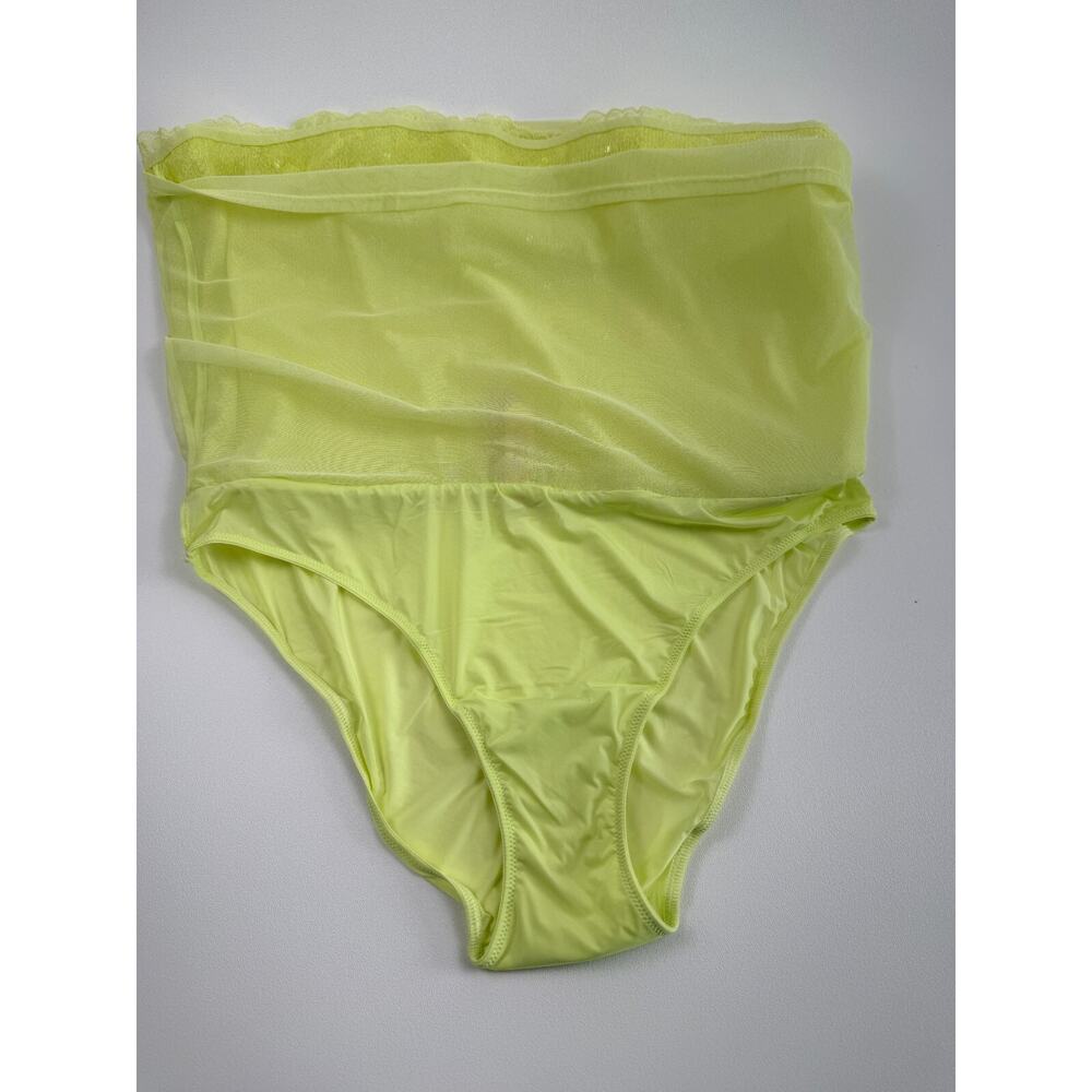 Victoria's Secret Sequin Neon Yellow Mini Skirt w/Built-in Panties Size L - Picture 5 of 8